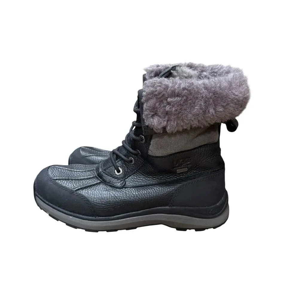 UGG Adirondack III Waterproof snow Boots leather gray sheepskin lining sz 9